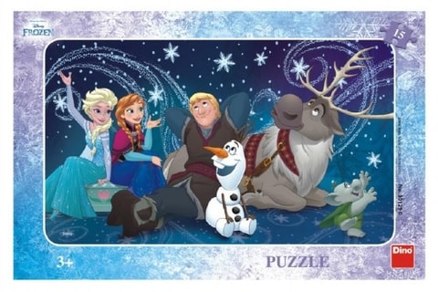 Puzzle Snehové vločky doskové 15 dielikov Frozen / Ľadové kráľovstvo 30x19cm Cena za 1ks