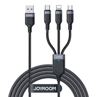 Víceúčelový kabel USB Joyroom S-1T3018A18 3w1 / 3,5A / 2m (černý)