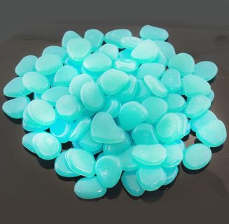 Dekorativní svítící kameny 100 ks - modré