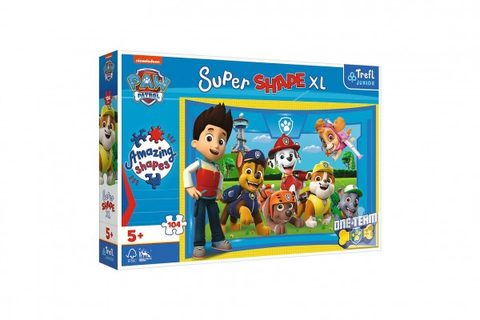 Puzzle 104 XL Super Shape Přátelé štěňat Tlapková patrola/Paw patrol 60x40cm v krabici 40x27x6cm