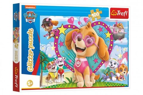 Puzzle Paw Patrol / Paw Patrol Šumivé 100 špecifikácií 48x34cm v 33x23x4cm