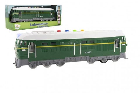 Lokomotíva / Vlak zelená plast 35cm na batérie so zvukom so svetlom v krabici 41x16x12cm Cena za 1ks