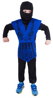 Detský kostým modrý ninja (M)