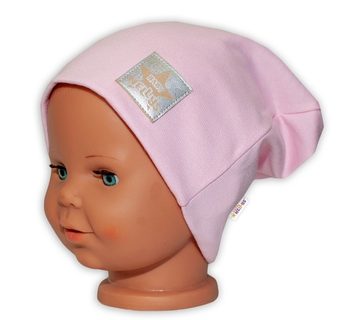 Baby Nellys Hand Made Dětská funkční čepice s dvojitým lemem - sv. růžová, vel. 110