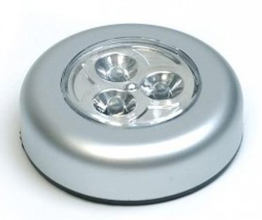 Samolepiace lampička 3 LED strieborná