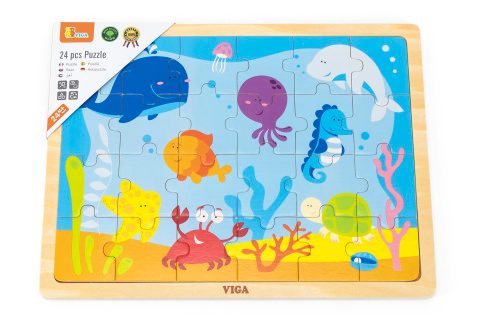 Dřevěné puzzle 24 dílků - podmořský svět