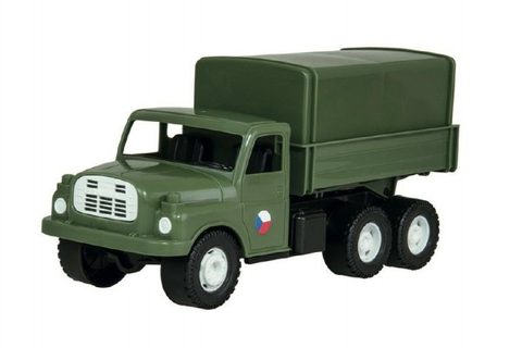 Auto nákladné Tatra 148 khaki vojenské plast 30cm v krabici 35x18x13cm Cena za 1ks