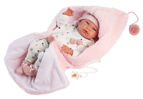 Llorens 73886 NEW BORN HOLČIČKA - realistická panenka miminko s celovinylovým tělem - 40 cm