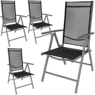 Tectake 401632 4 Záhradné stoličky hliník