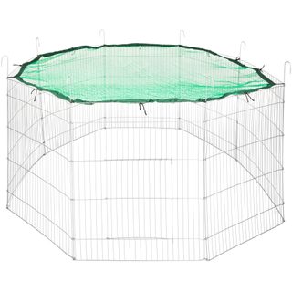 tectake 402395 výběh pro malá zvířata ohrádka s bezpečnostní sítí ø 204cm - zelená zelená ocel