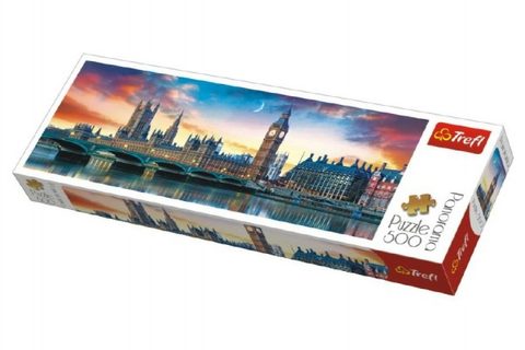 Puzzle Big Ben a Westminsterský palác, Londýn panoráma 500 dielikov 66x23,7cm v krabici 40x13x4cm Cena za 1ks