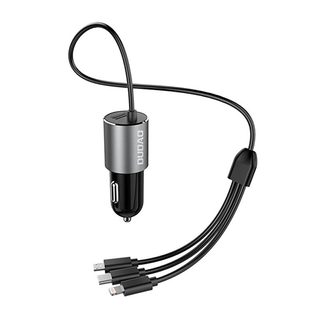 Nabíječka do auta Dudao R5Pro 1x USB, 3,4A + kabel 3v1 USB-C / Micro USB / Lightning (šedá)