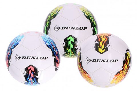 Lopta futbalový Dunlop nafúknutý 20cm 3 farby vel. 5 v sáčku Cena za 1ks