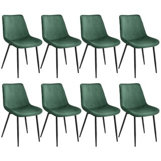 tectake 404932 sada 8 židlí monroe v sametovém vzhledu