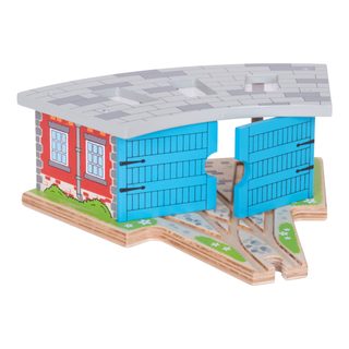 Bigjigs Rail Triple Depo s poškodeným boxom brán