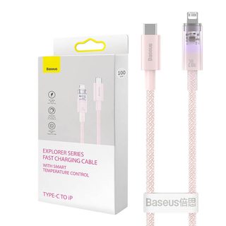 Rychlonabíjecí kabel Baseus USB-C na Lightning Explorer Series 1m, 20W (růžový)
