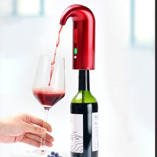 Elektrický dávkovač a prevzdušňovač na víno - červená