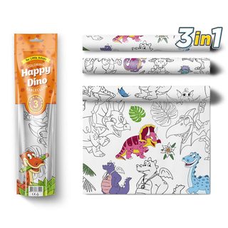 PEXI maľovanie obrusov 3 PC - Happy Dinosaurs (Happy Dino)