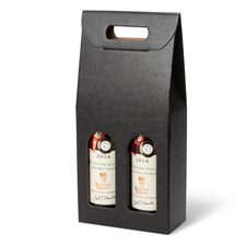Cutie de carton pentru 2 sticle, negru