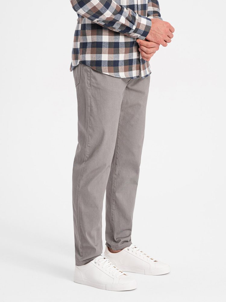 Levně Ombre Clothing Jedinečné béžové pánské kalhoty V5 PACP-0151