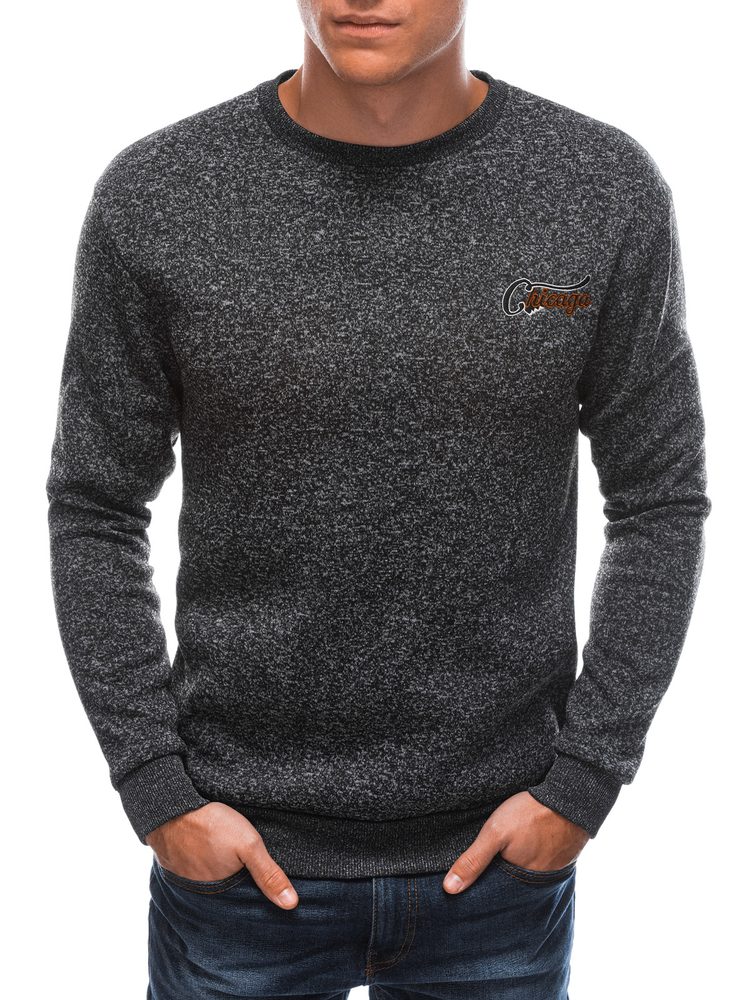 Inny Stylová černá melírovaná mikina B1450 - 4XL