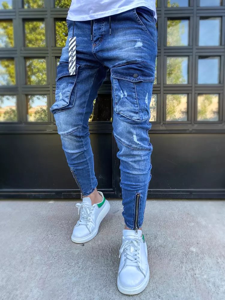 Levně Buďchlap Trendové kapsáčové džíny