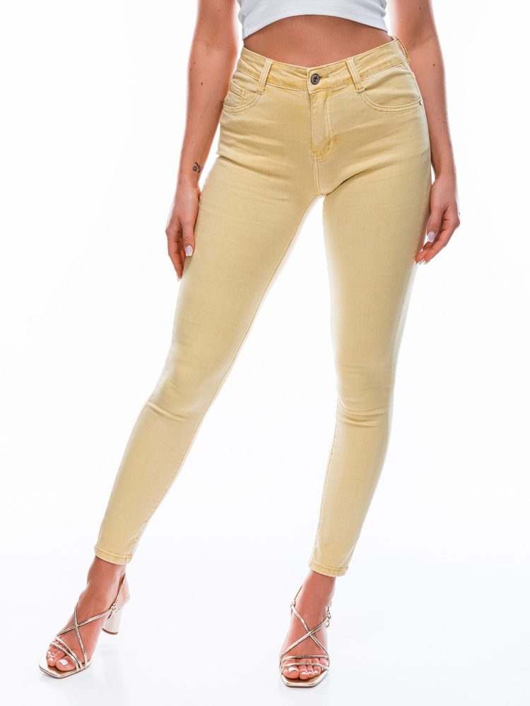 Žluté dámské trendy džíny PLR150
