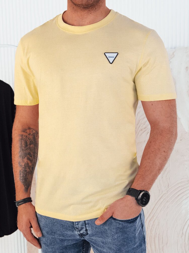 Trendy světle žluté tričko s ozdobným prvkem