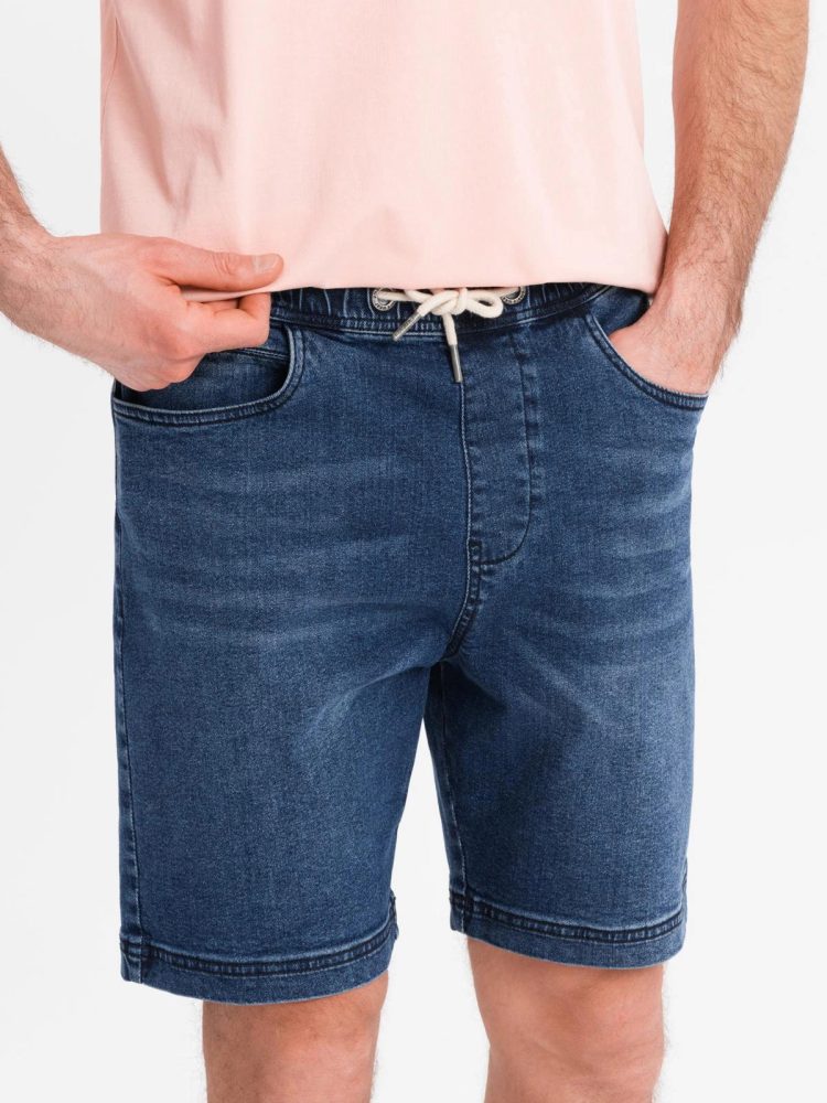 Levně Ombre Clothing Pánské modré džínové šortky V2 SRDS-0192