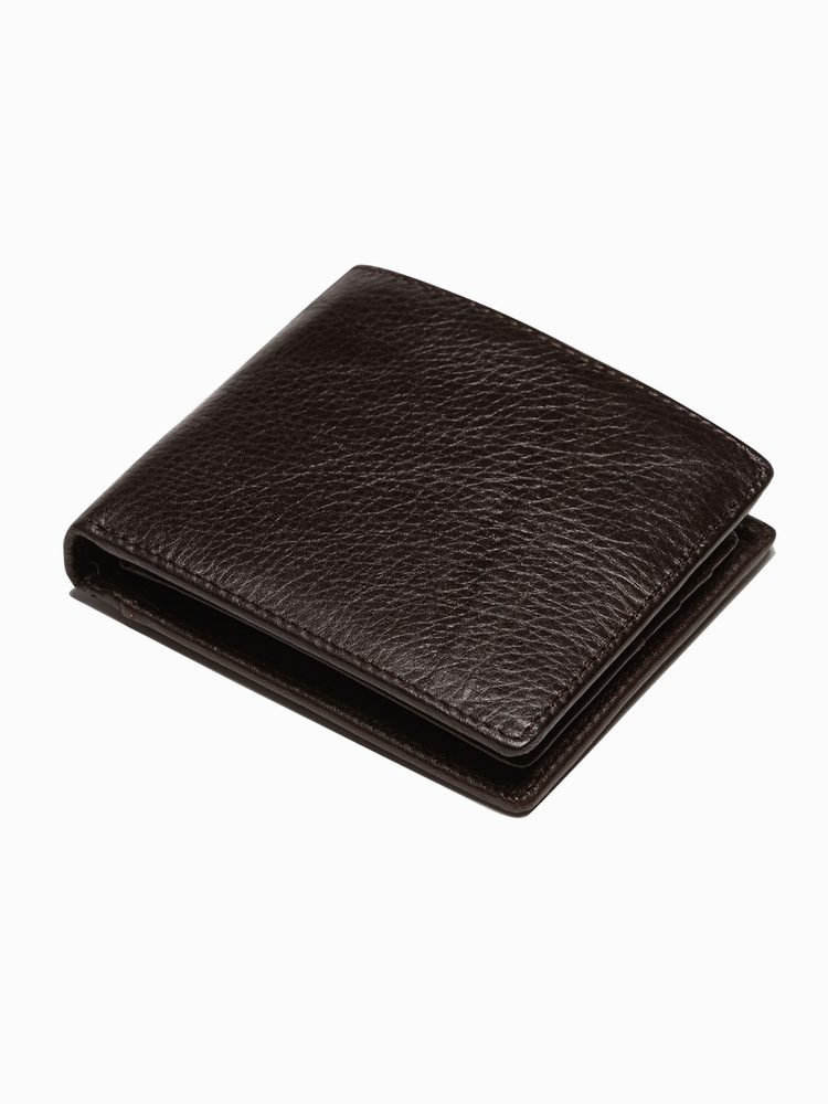 Levně Inny Klasická hnědá kožená peněženka A792