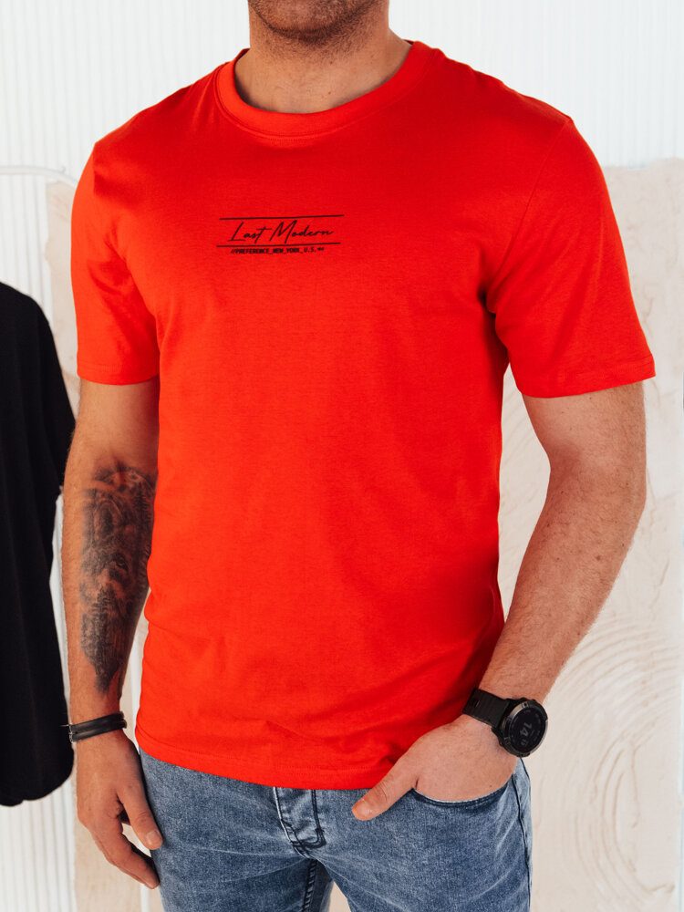 Levně Dstreet Jedinečné oranžové tričko s potiskem
