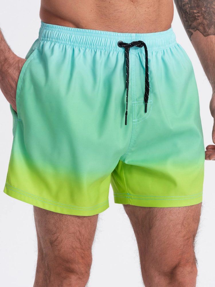 Ombre Clothing Tyrkysové plavky s ombré motivem V19 SRBS-0125 - S