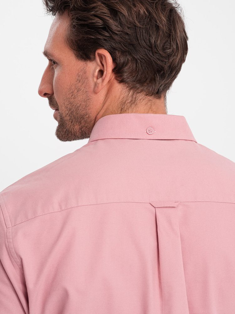 Ležérní růžová košile s kapsou V3 SHOS-0153