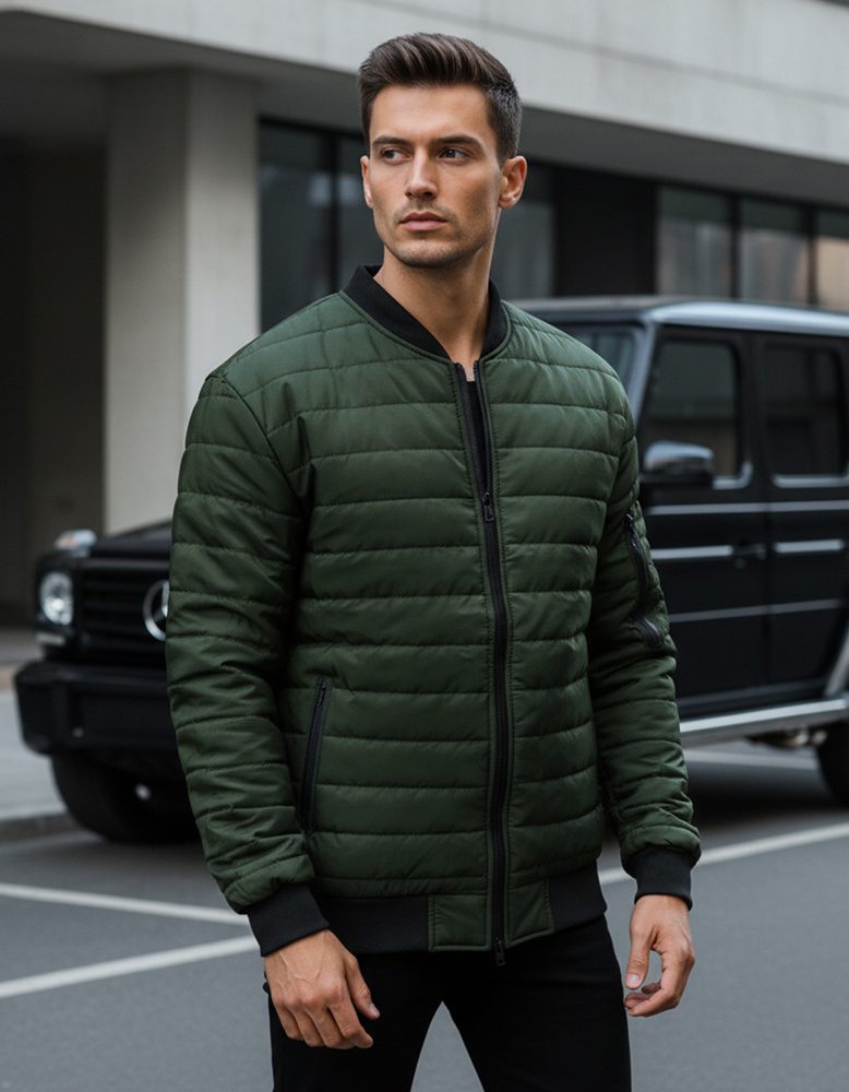 Stylová bomber bunda zelená