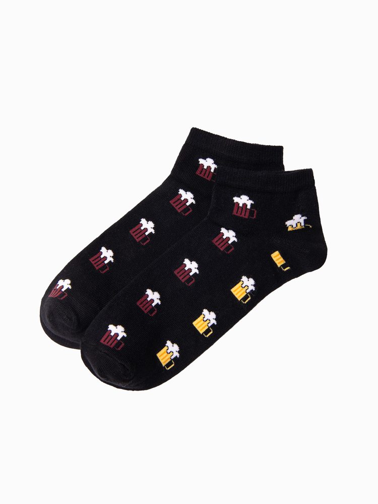 Veselé černé ponožky pivko V24 U177