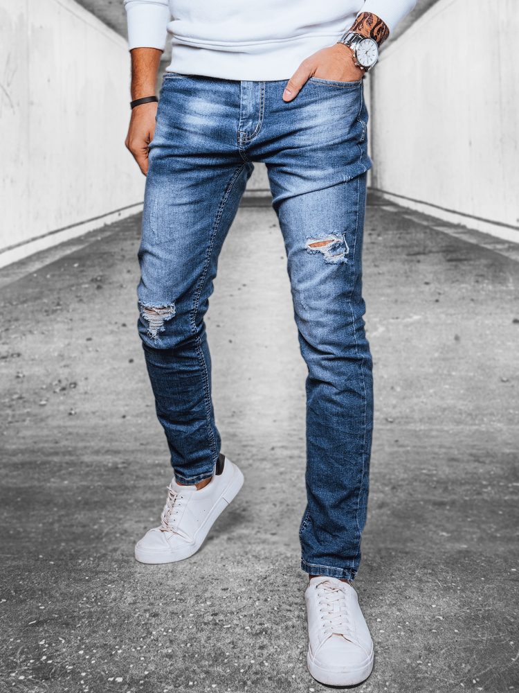 Levně Dstreet Stylové pánské modré džíny v trendy designu