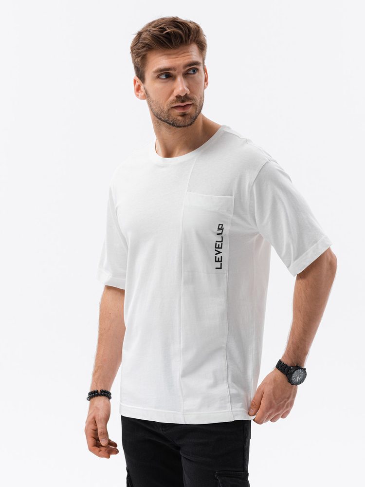 Bílé moderní oversize tričko S1628