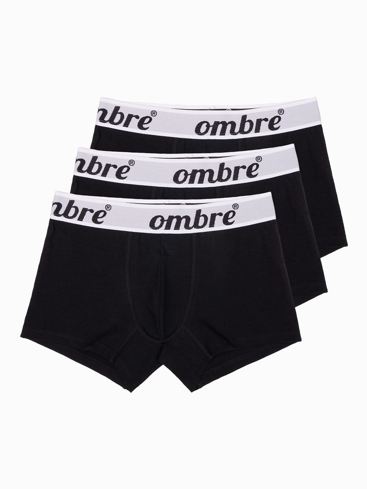 Ombre Clothing Černé pánské bavlněné boxerky U159 (3 ks)