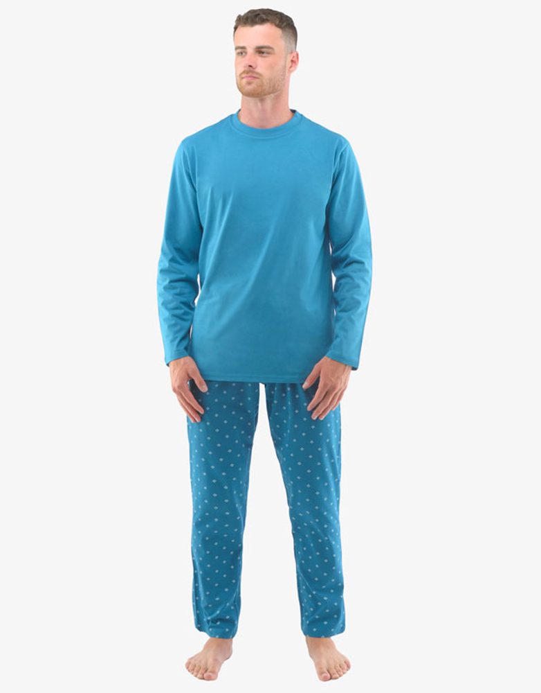Levně Dlouhé modré pyžamo Gabriel