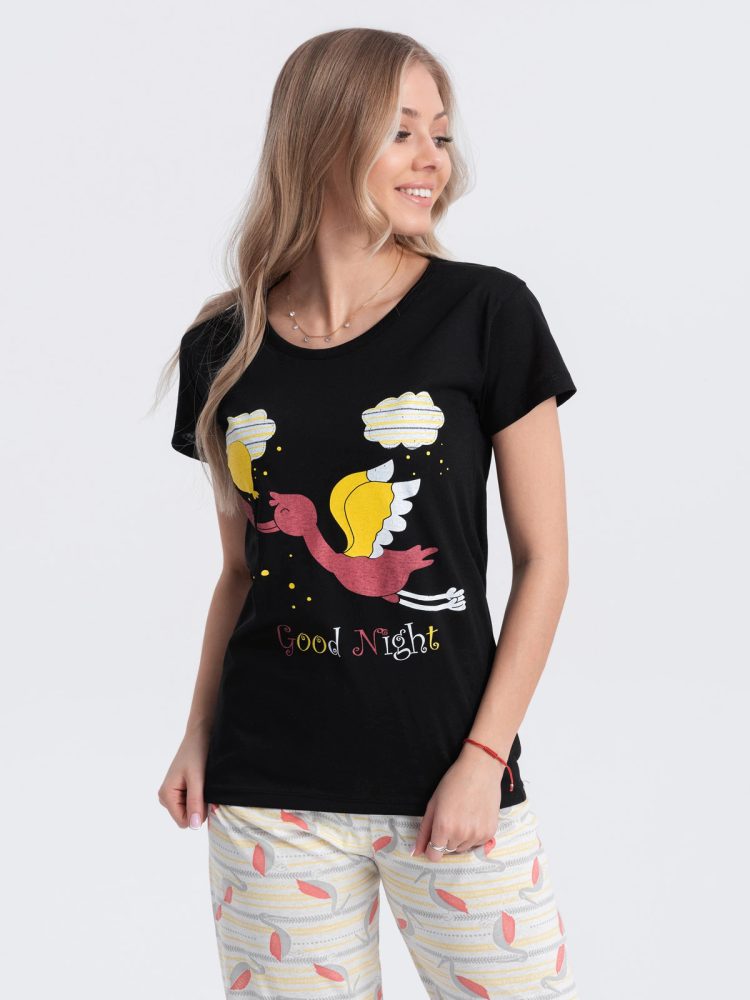Inny Originální černé dámské pyžamo Good night ULR261 - XL