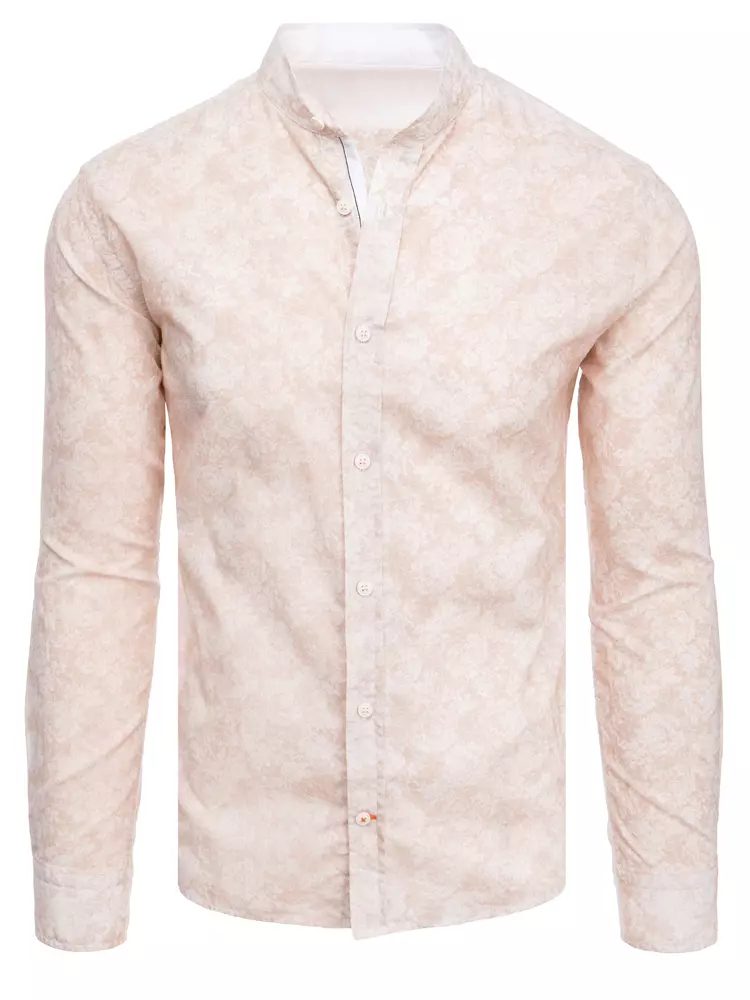 Levně Buďchlap Elegantní růžová košile s krásným vzorem