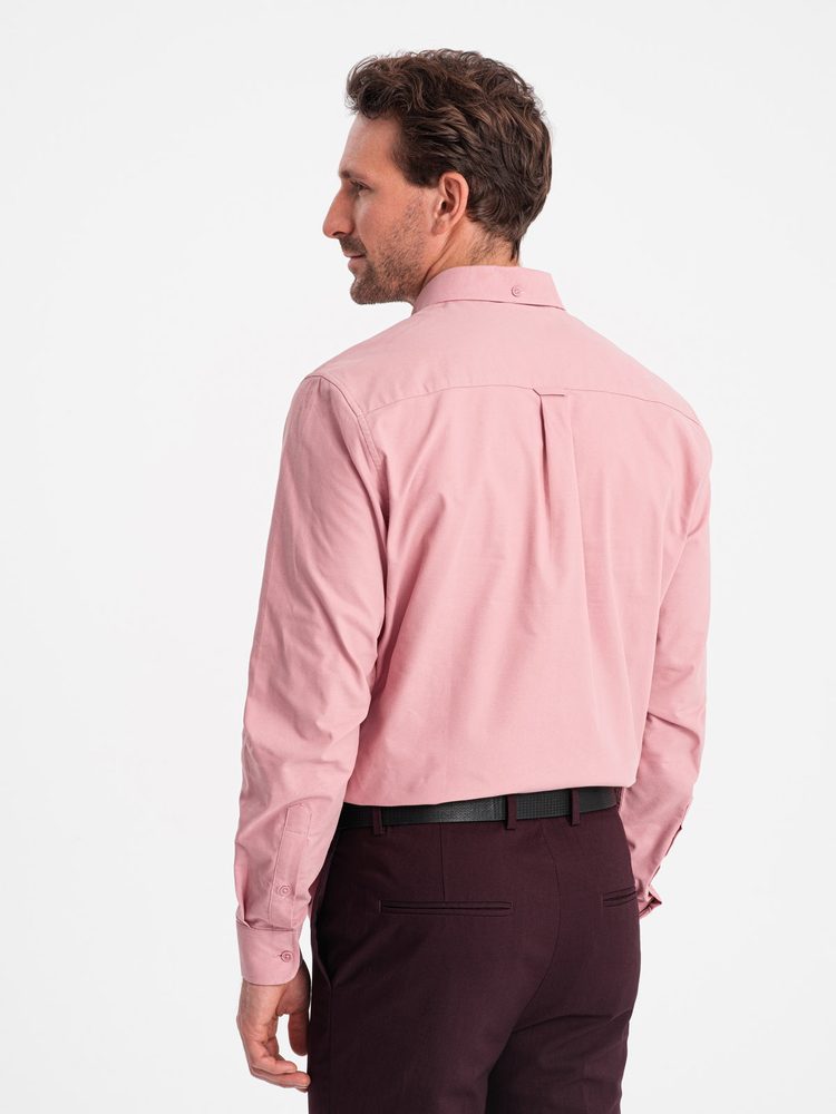 Ležérní růžová košile s kapsou V3 SHOS-0153