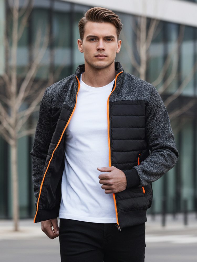 Zajímavá černá přechodná bunda