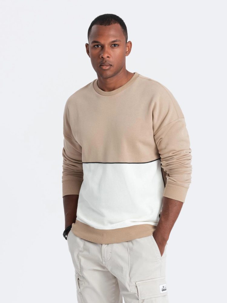 Levně Ombre Clothing Pánská mikina s kapucí v kontrastní barevné kombinaci V2 B1673