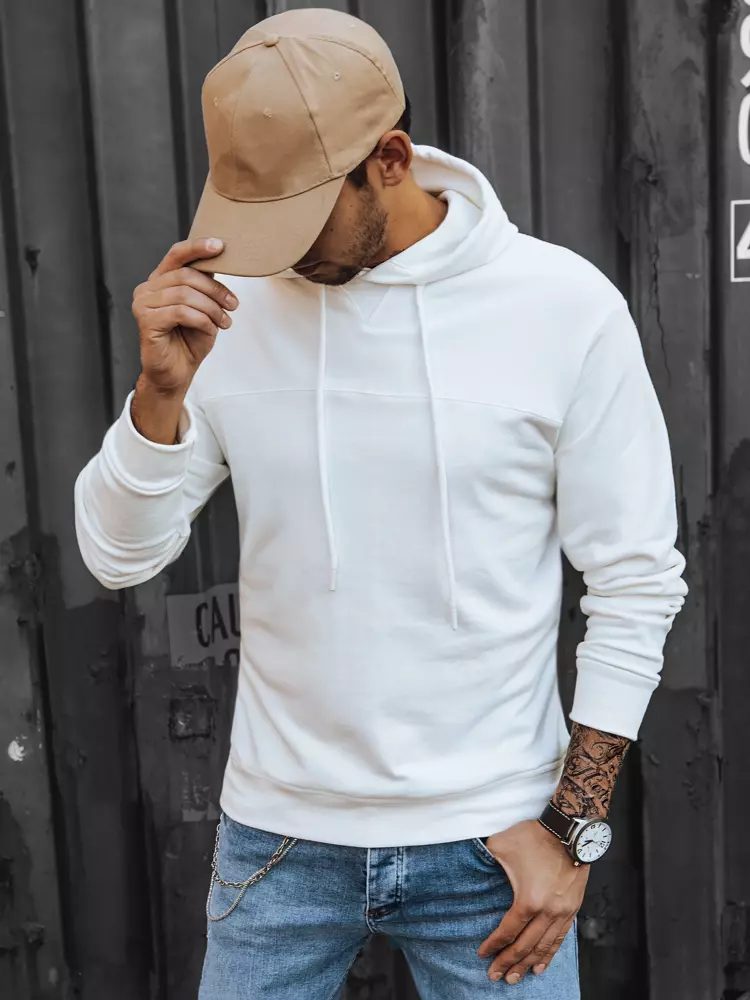 Levně Dstreet Béžová mikina v módním designu