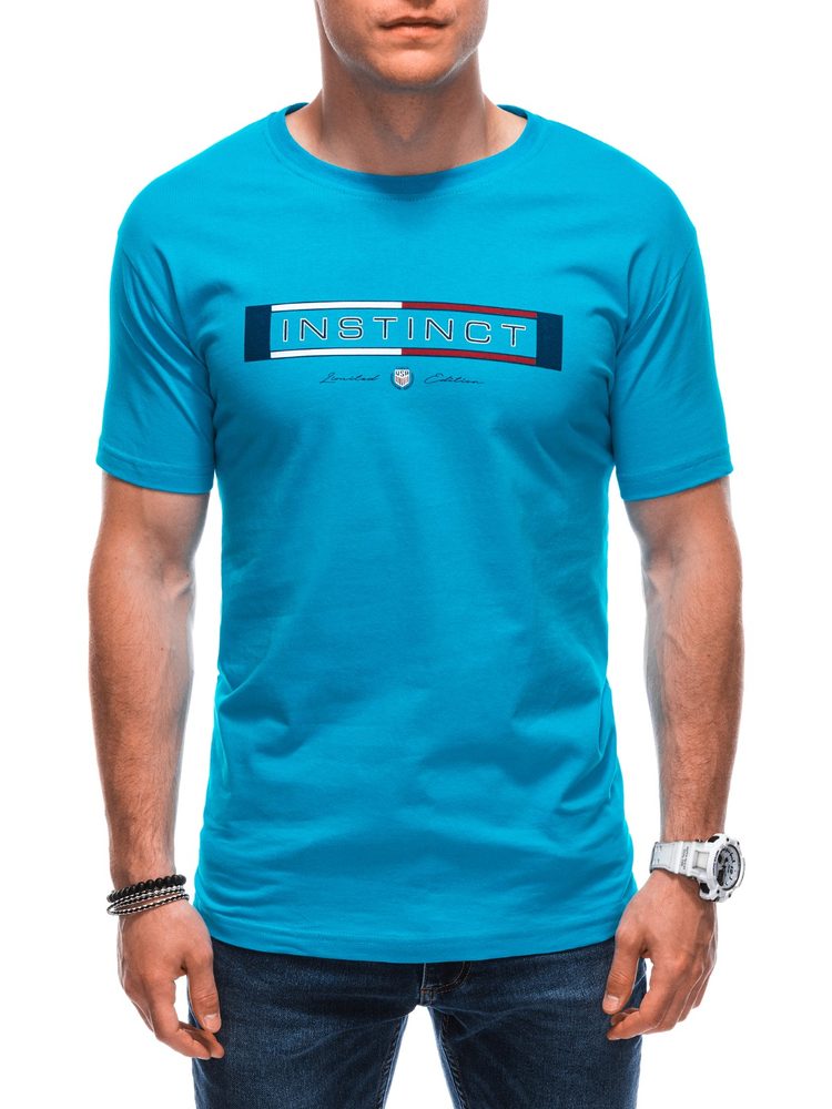 Světle modré tričko s originálním nápisem S1795
