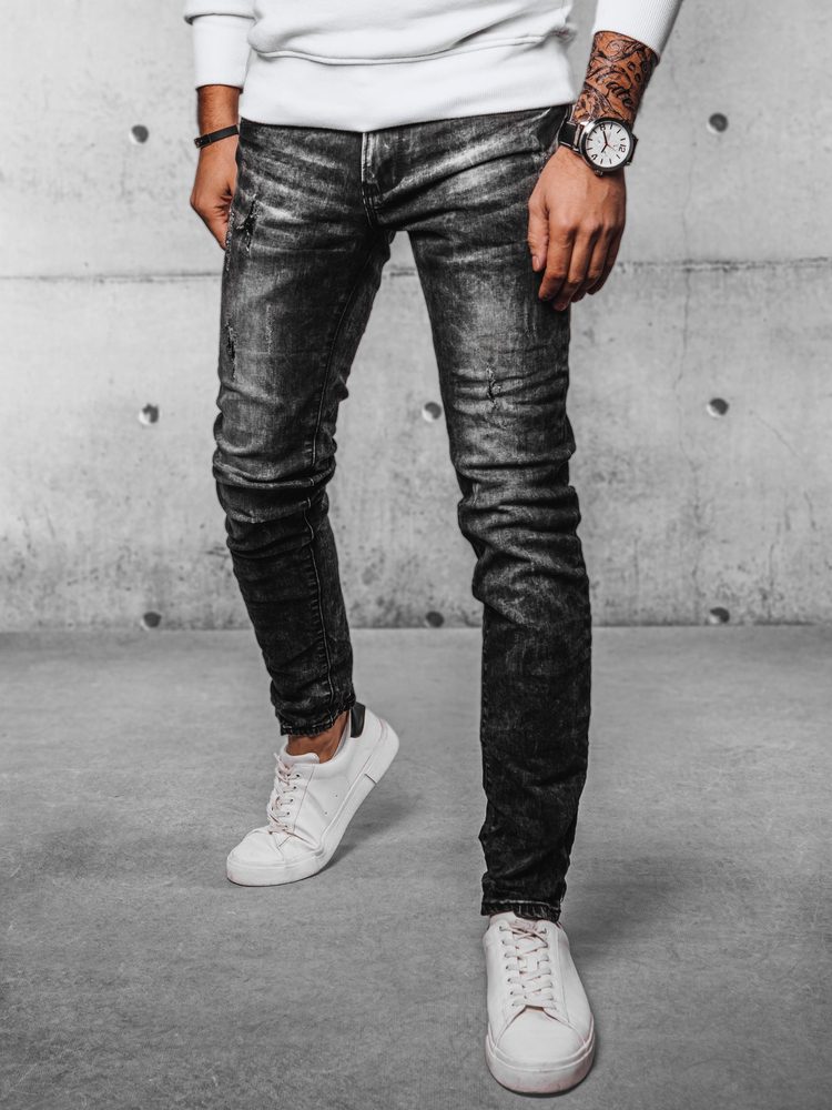 Levně Dstreet Trendy černé pánské džíny