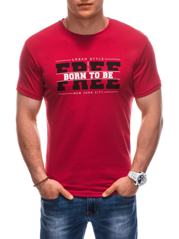 Červené tričko s nápisem FREE S1924