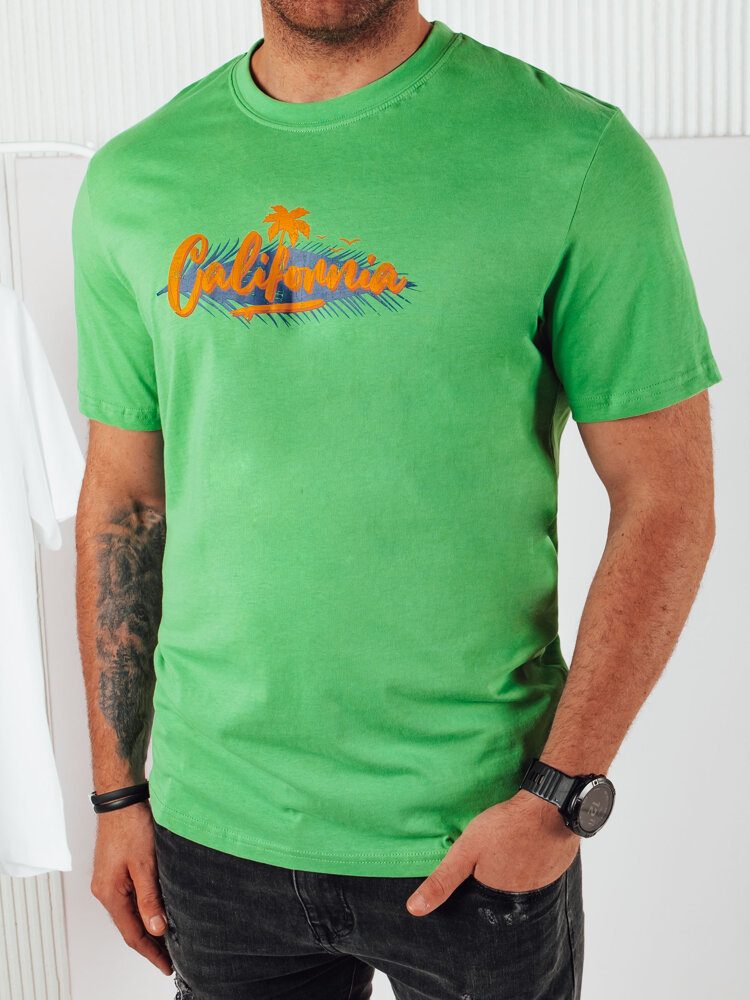 Levně Dstreet Originální zelené tričko s nápisem