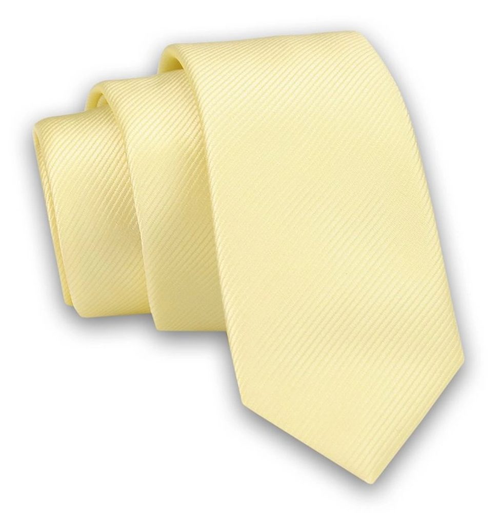 Levně Pánská kravata v trendy žluté barvě